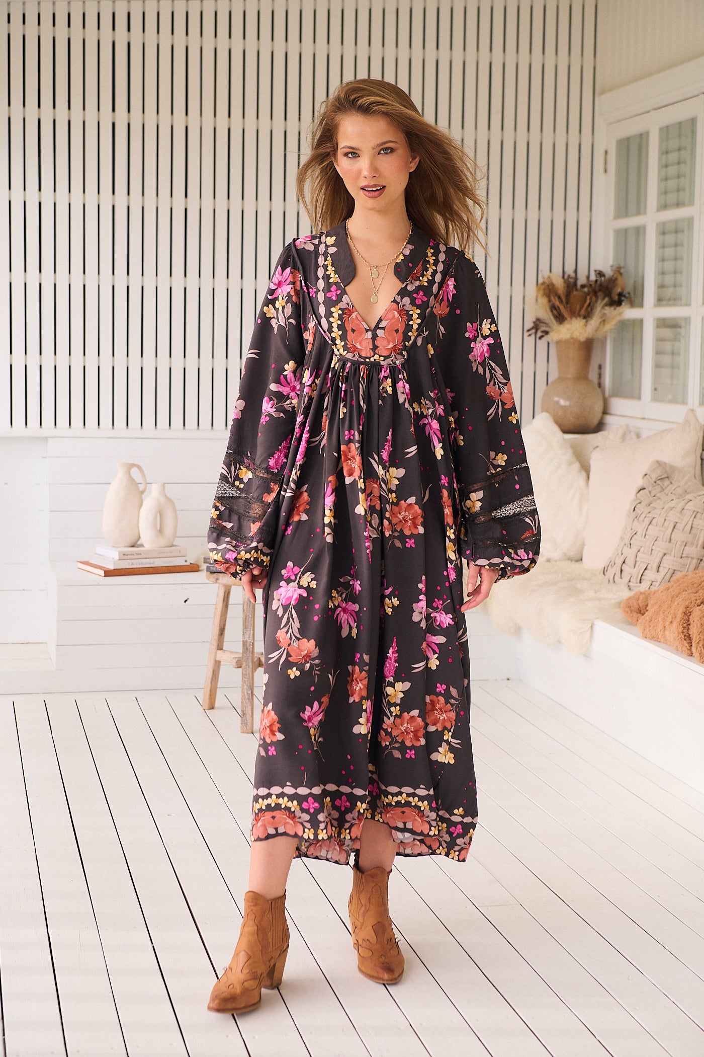  JAASE | MONARCH BLOOM BOHEME MIDI DRESS | Bohemian Love Runway