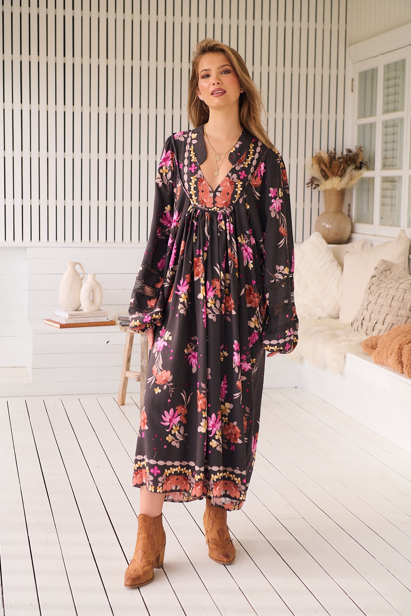  JAASE | MONARCH BLOOM BOHEME MIDI DRESS | Bohemian Love Runway