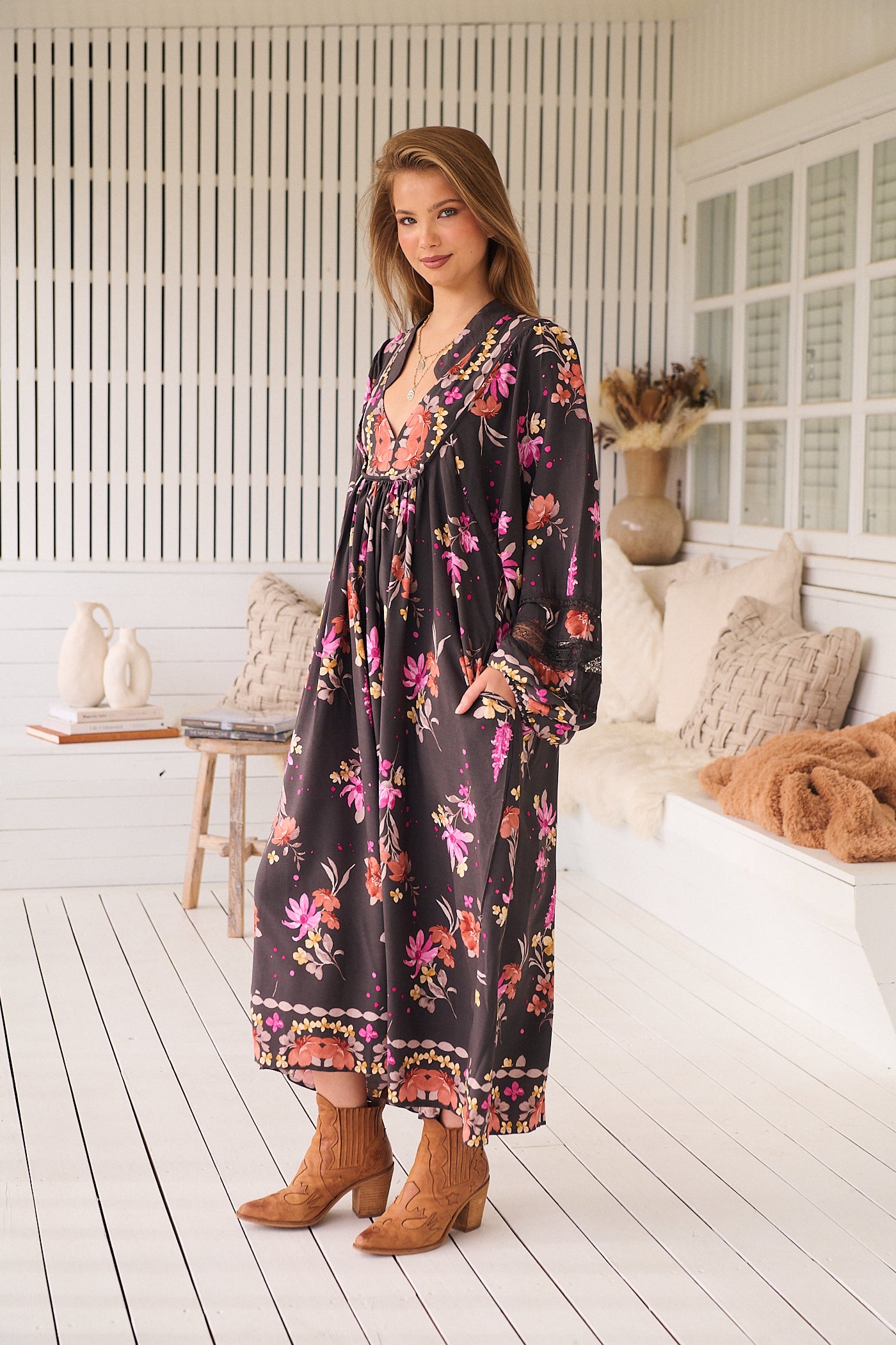  JAASE | MONARCH BLOOM BOHEME MIDI DRESS | Bohemian Love Runway