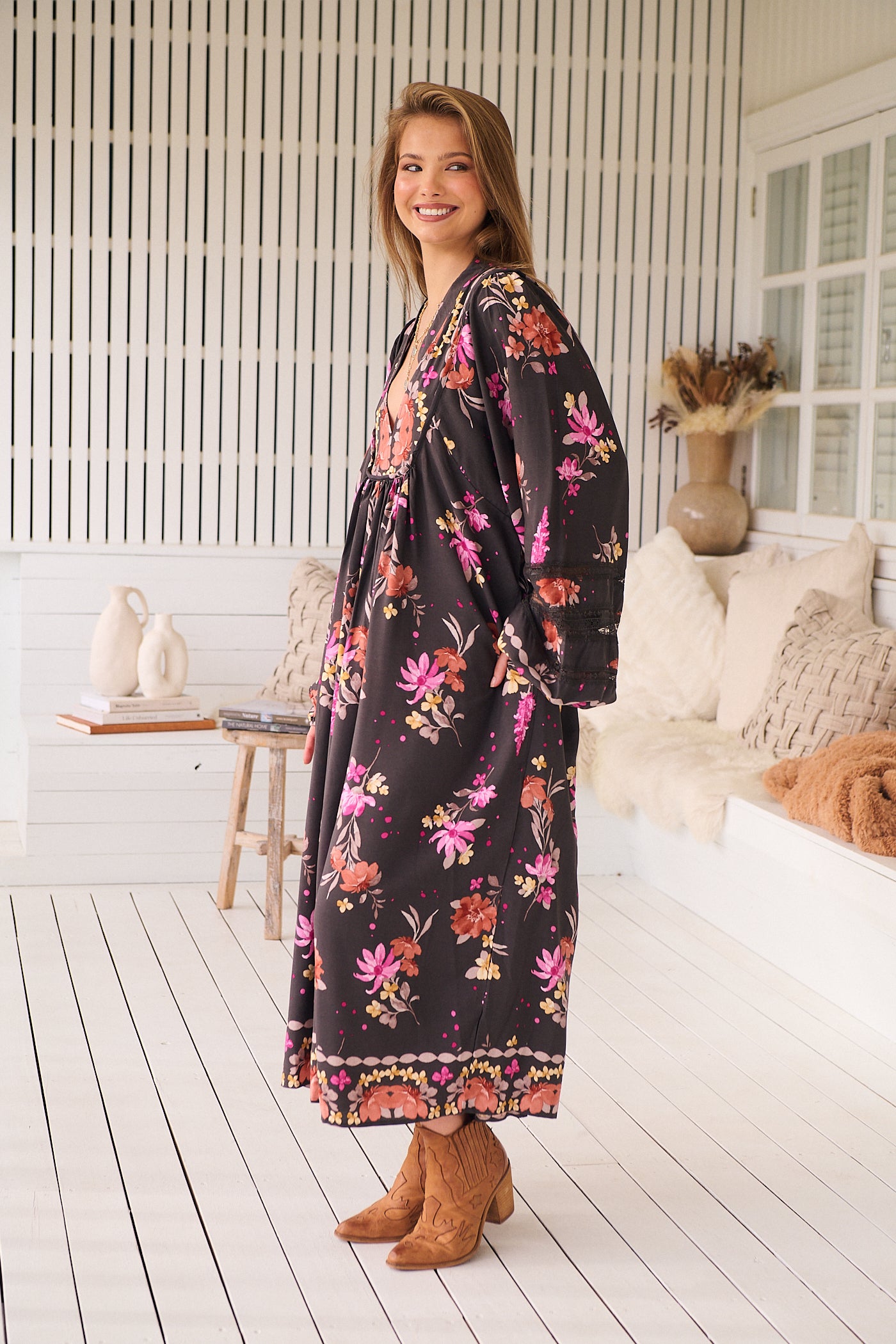  JAASE | MONARCH BLOOM BOHEME MIDI DRESS | Bohemian Love Runway