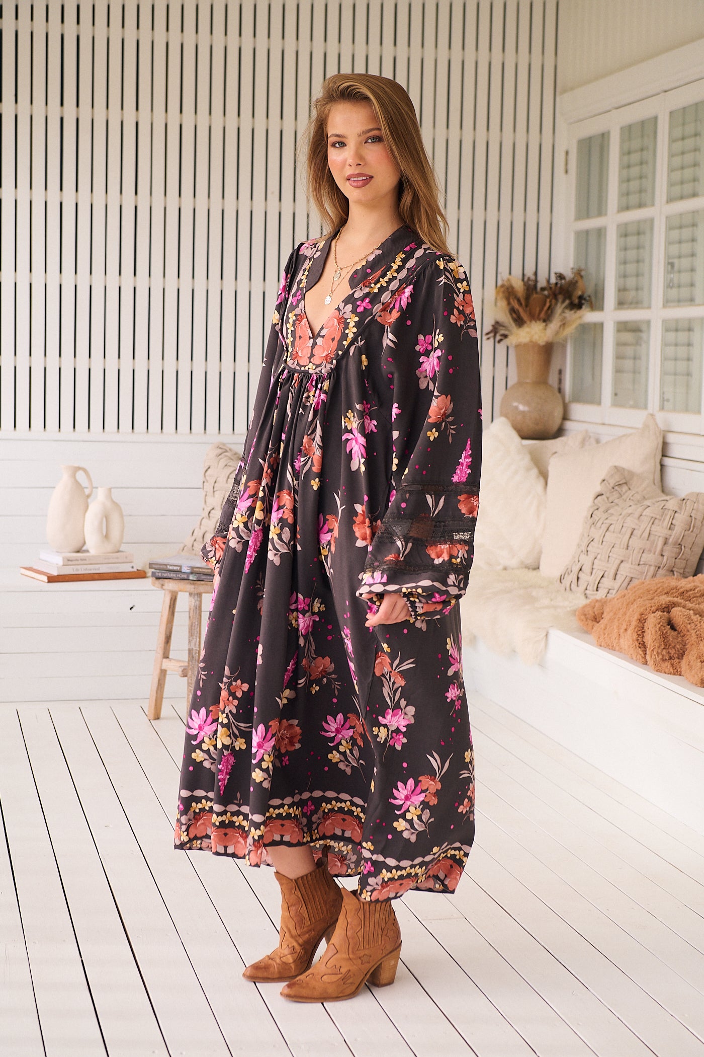  JAASE | MONARCH BLOOM BOHEME MIDI DRESS | Bohemian Love Runway