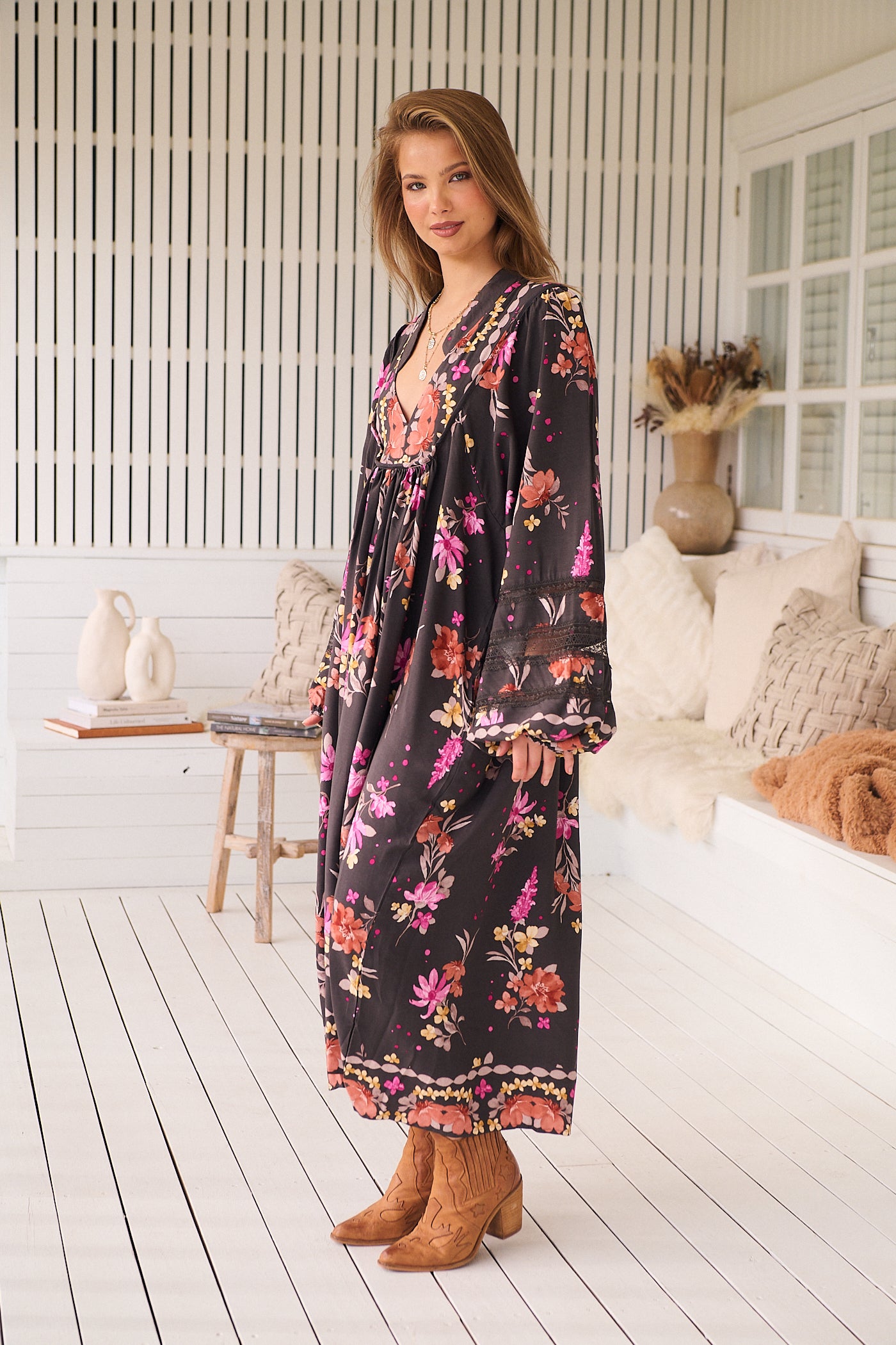  JAASE | MONARCH BLOOM BOHEME MIDI DRESS | Bohemian Love Runway