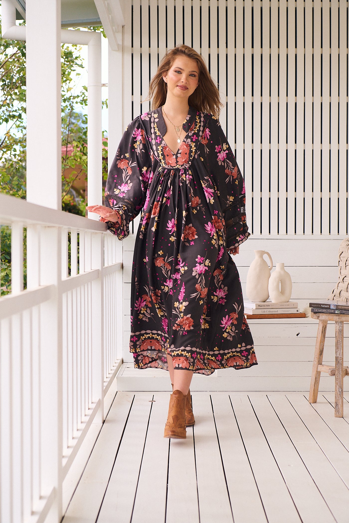  JAASE | MONARCH BLOOM BOHEME MIDI DRESS | Bohemian Love Runway