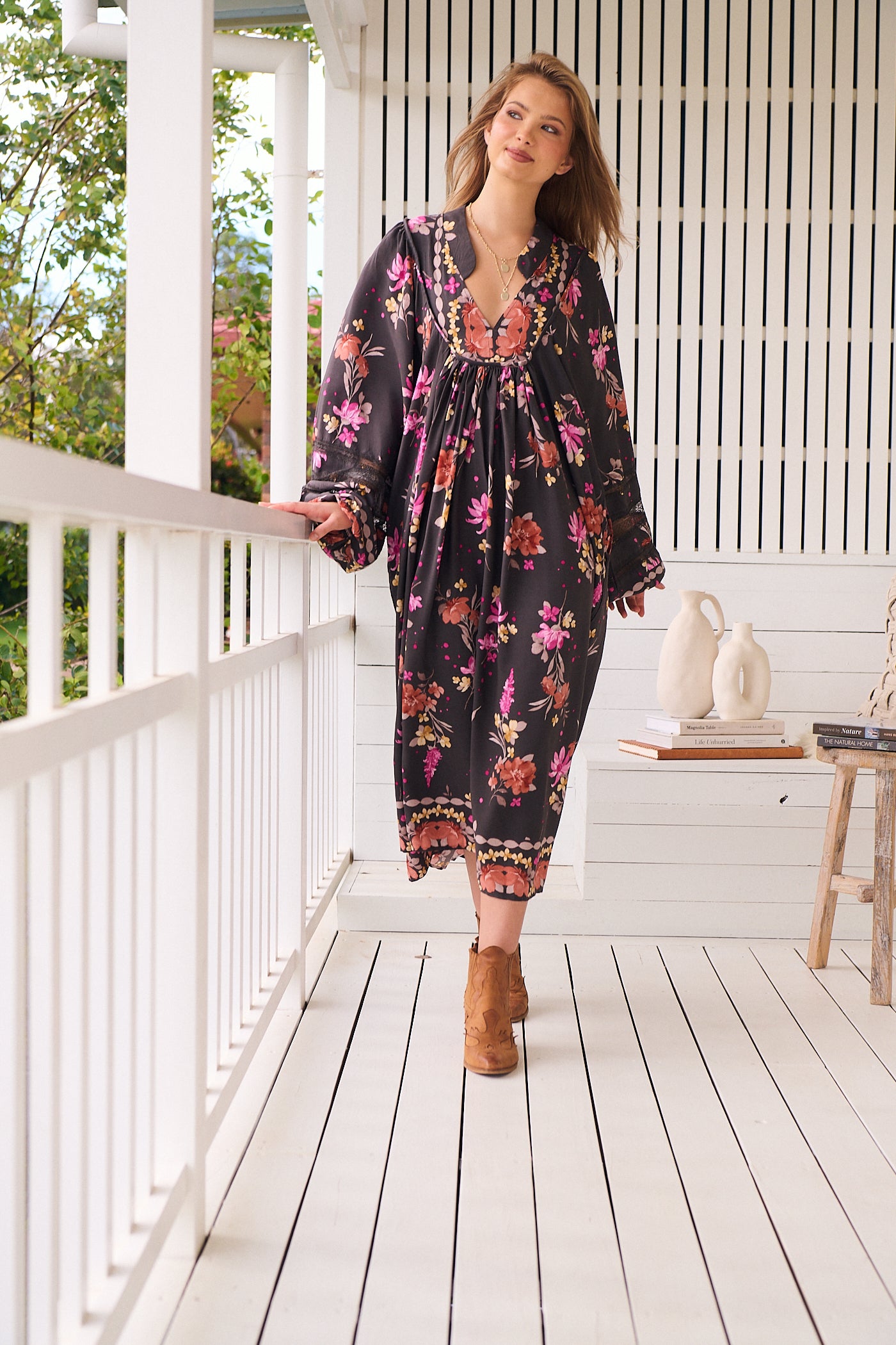  JAASE | MONARCH BLOOM BOHEME MIDI DRESS | Bohemian Love Runway