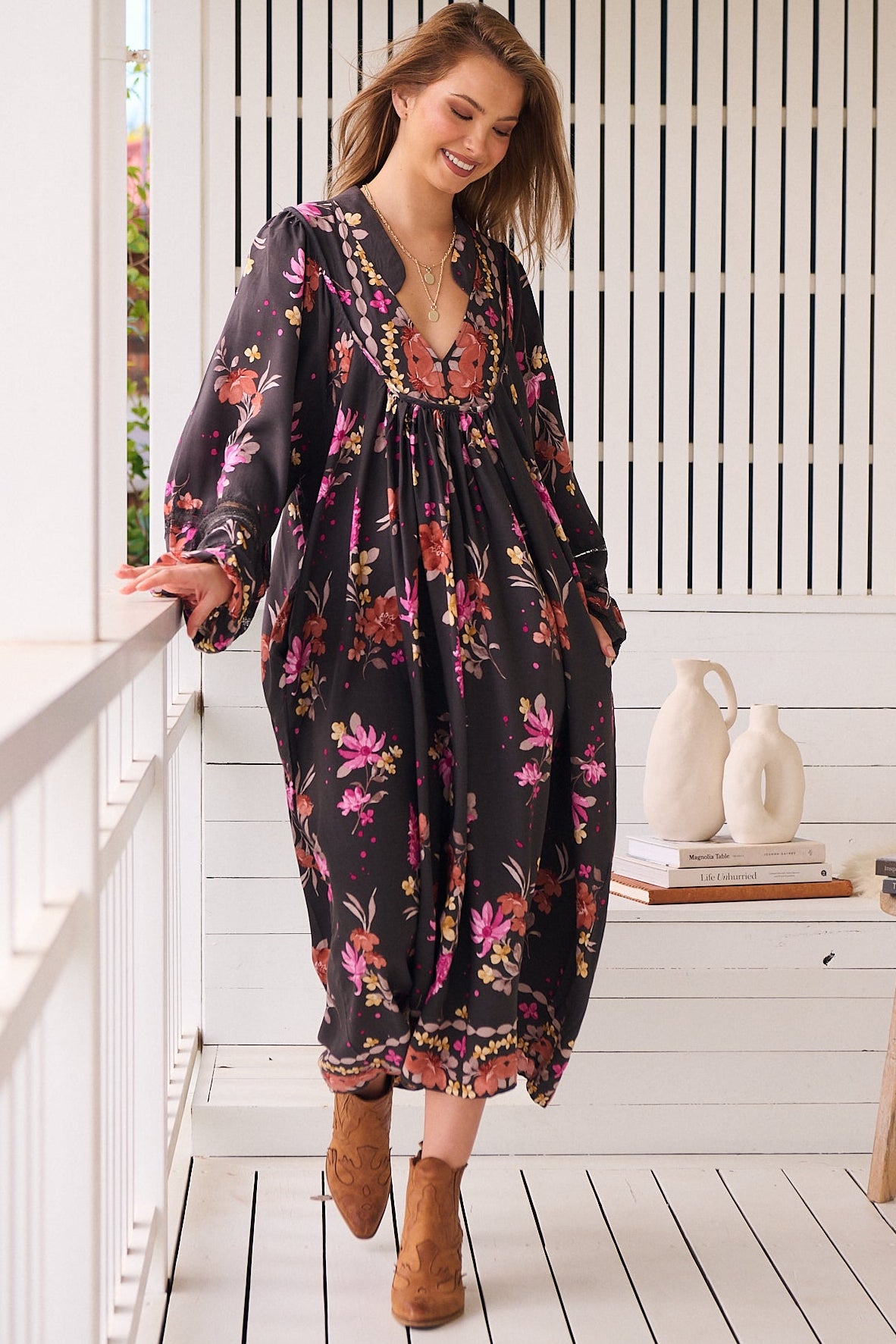 JAASE | MONARCH BLOOM BOHEME MIDI DRESS | Bohemian Love Runway