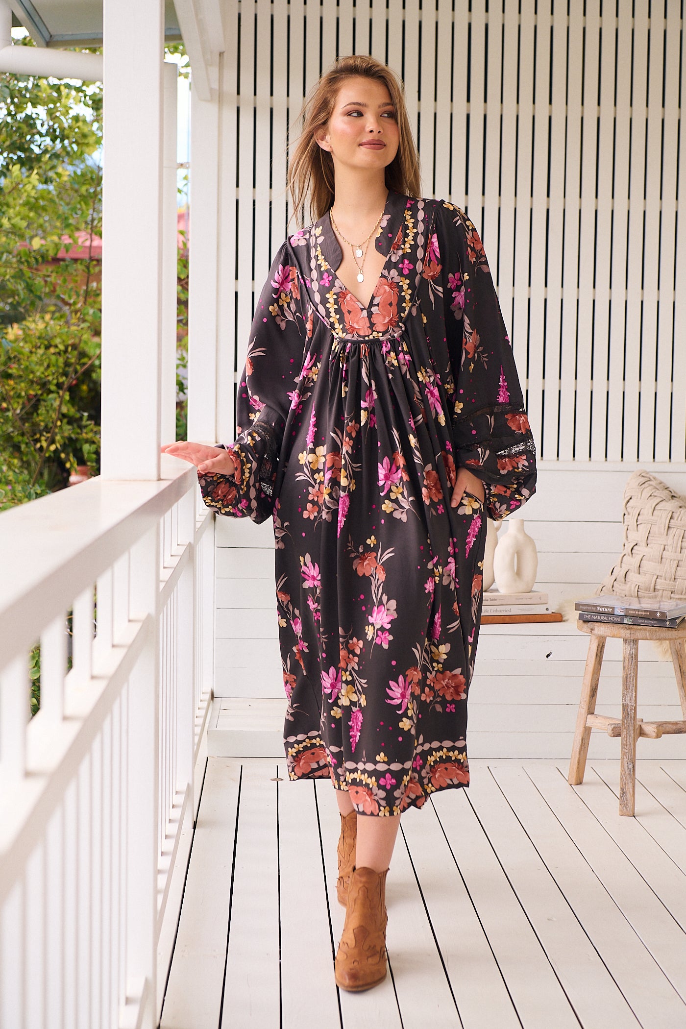  JAASE | MONARCH BLOOM BOHEME MIDI DRESS | Bohemian Love Runway
