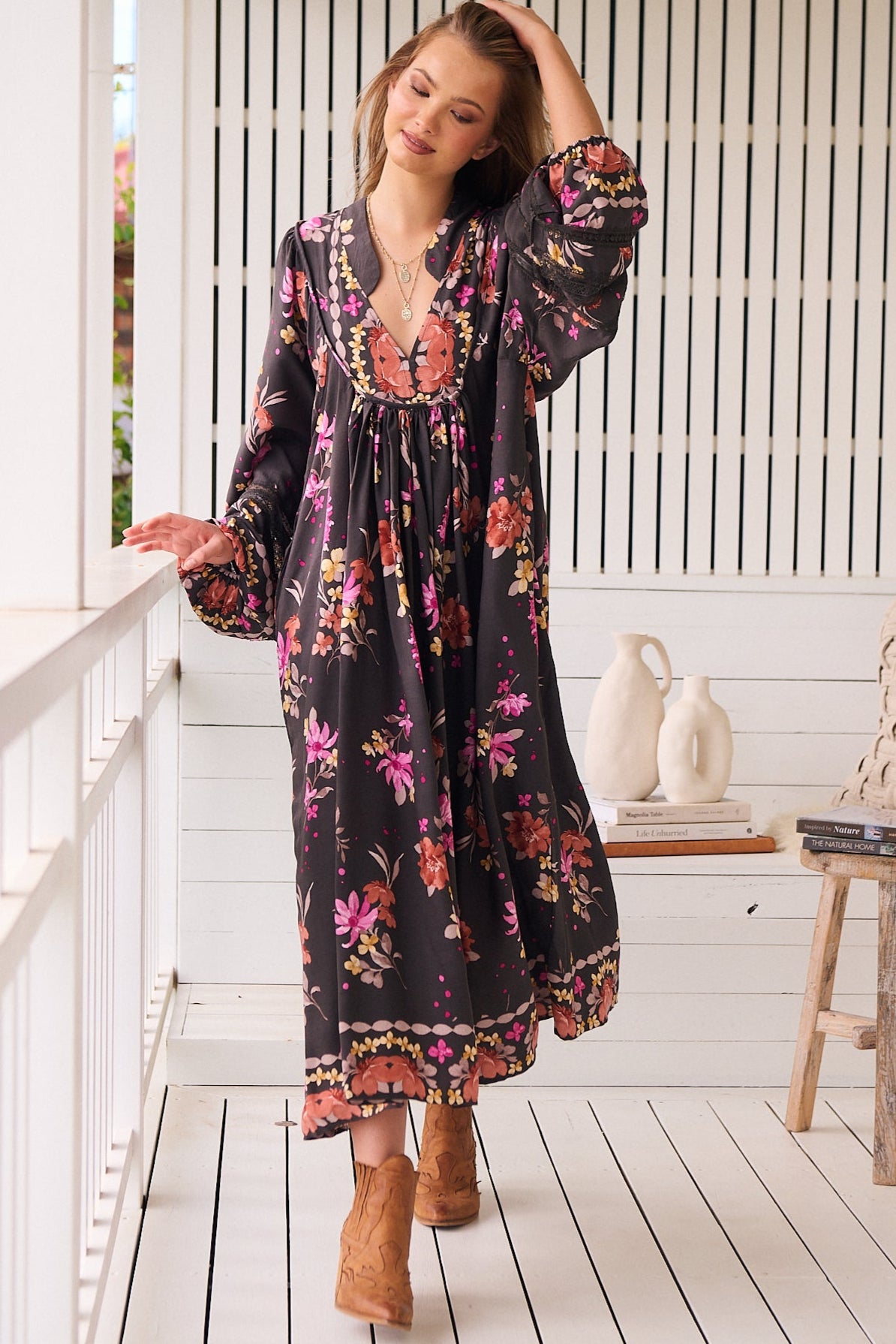  JAASE | MONARCH BLOOM BOHEME MIDI DRESS | Bohemian Love Runway