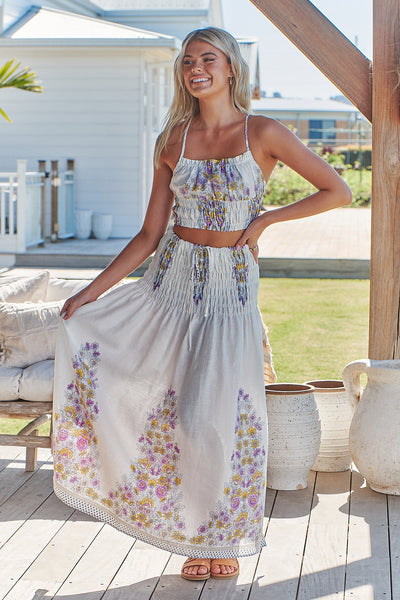 JAASE | DAYLILIES WHITE LINEN AURELIA CROP TOP | Bohemian Love Runway