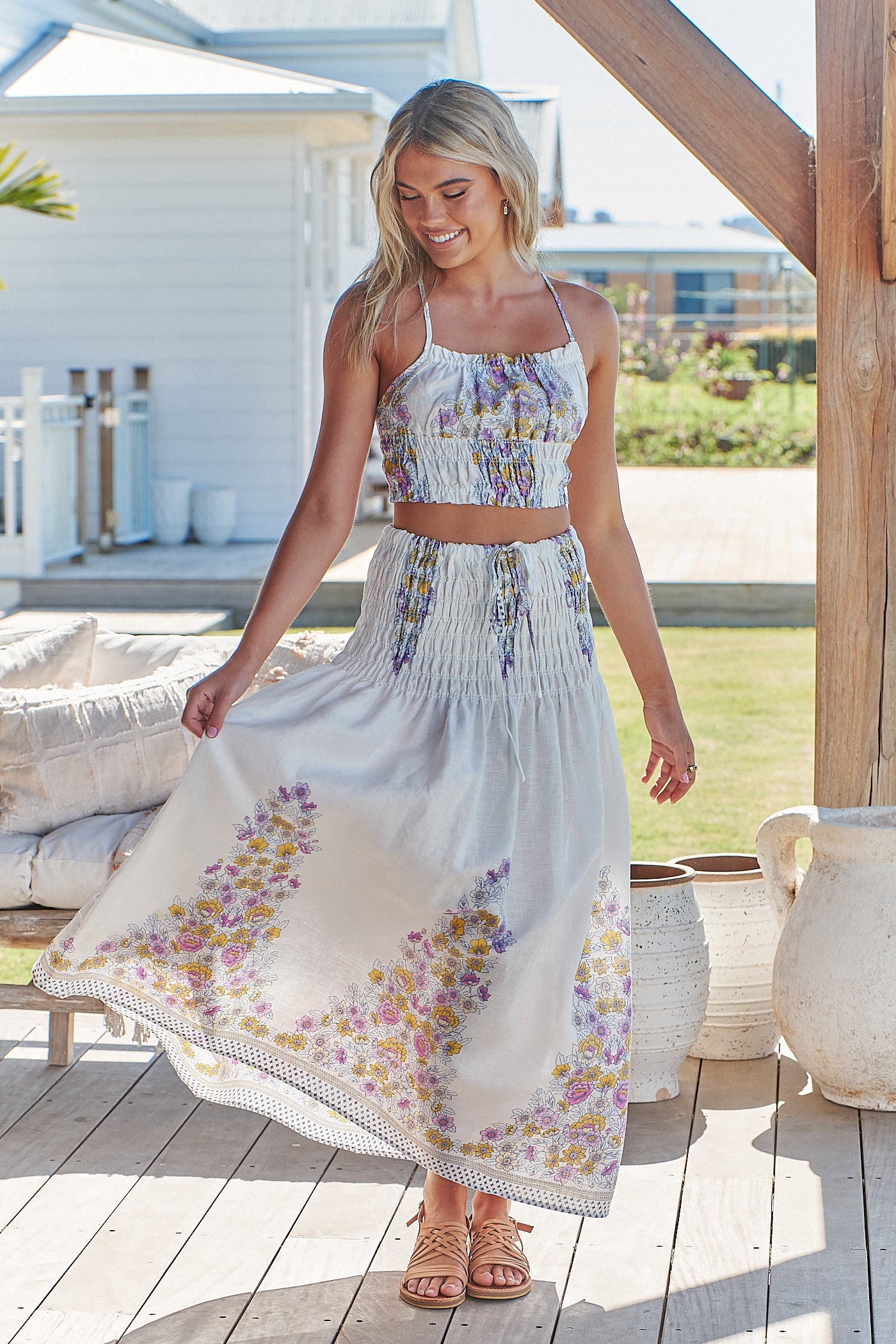  JAASE | DAYLILIES WHITE LINEN AURELIA CROP TOP | Bohemian Love Runway