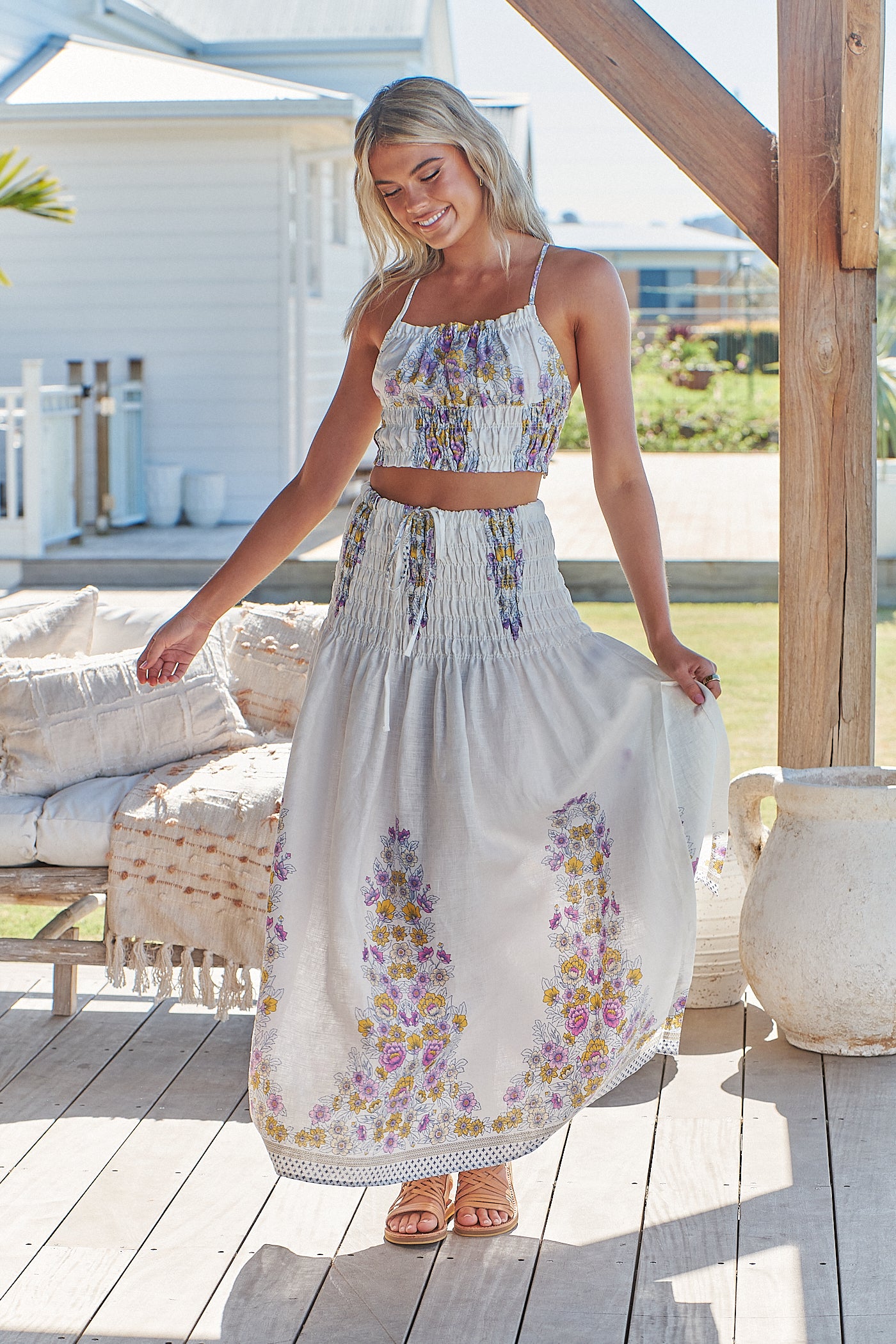  JAASE | DAYLILIES WHITE LINEN AURELIA CROP TOP | Bohemian Love Runway