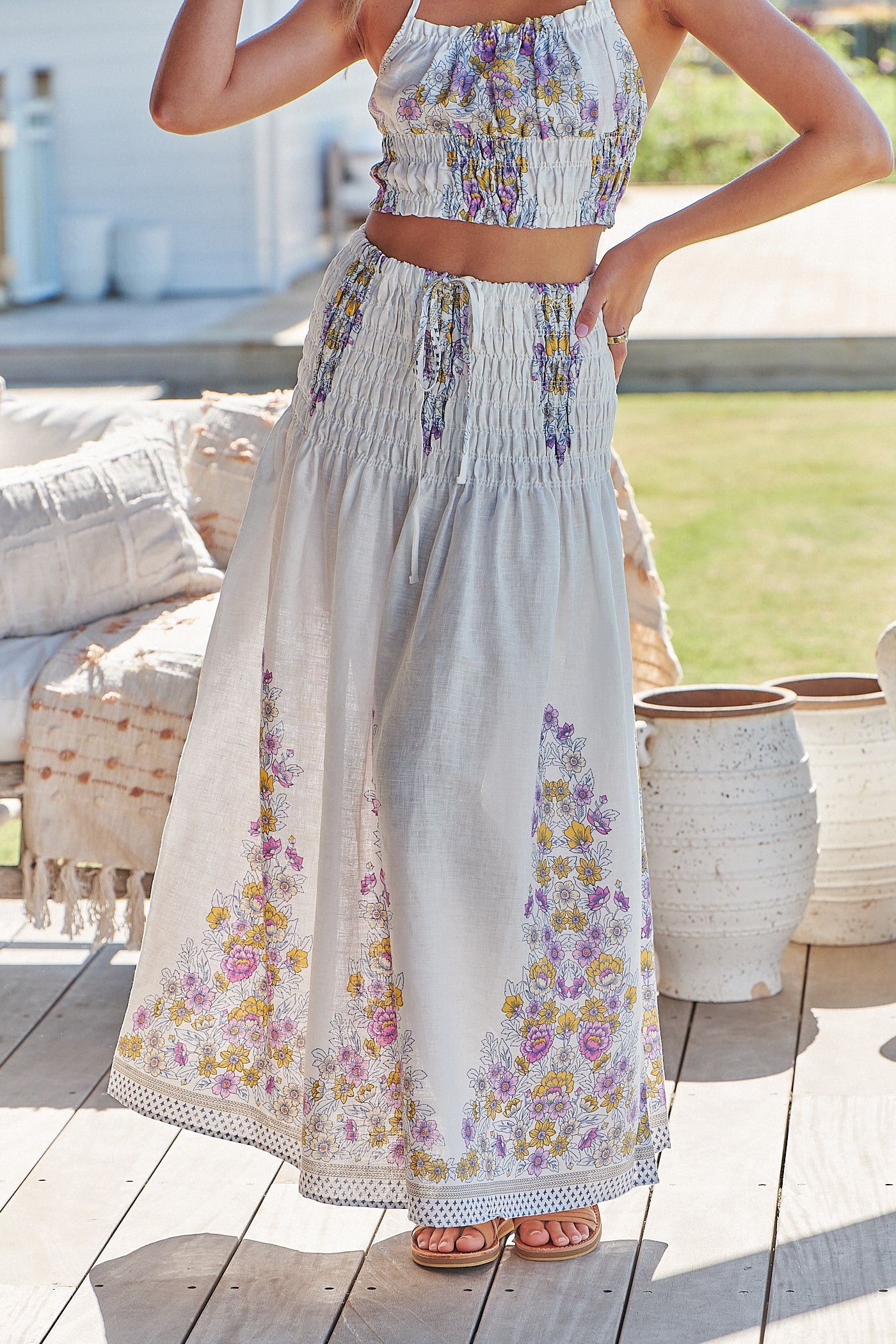  JAASE | DAYLILIES WHITE LINEN AURELIA CROP TOP | Bohemian Love Runway