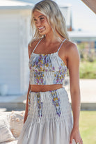  JAASE | DAYLILIES WHITE LINEN AURELIA CROP TOP | Bohemian Love Runway