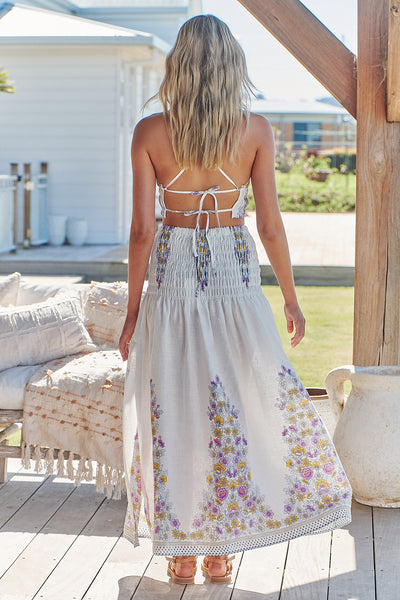 JAASE | DAYLILIES WHITE LINEN AURELIA CROP TOP | Bohemian Love Runway