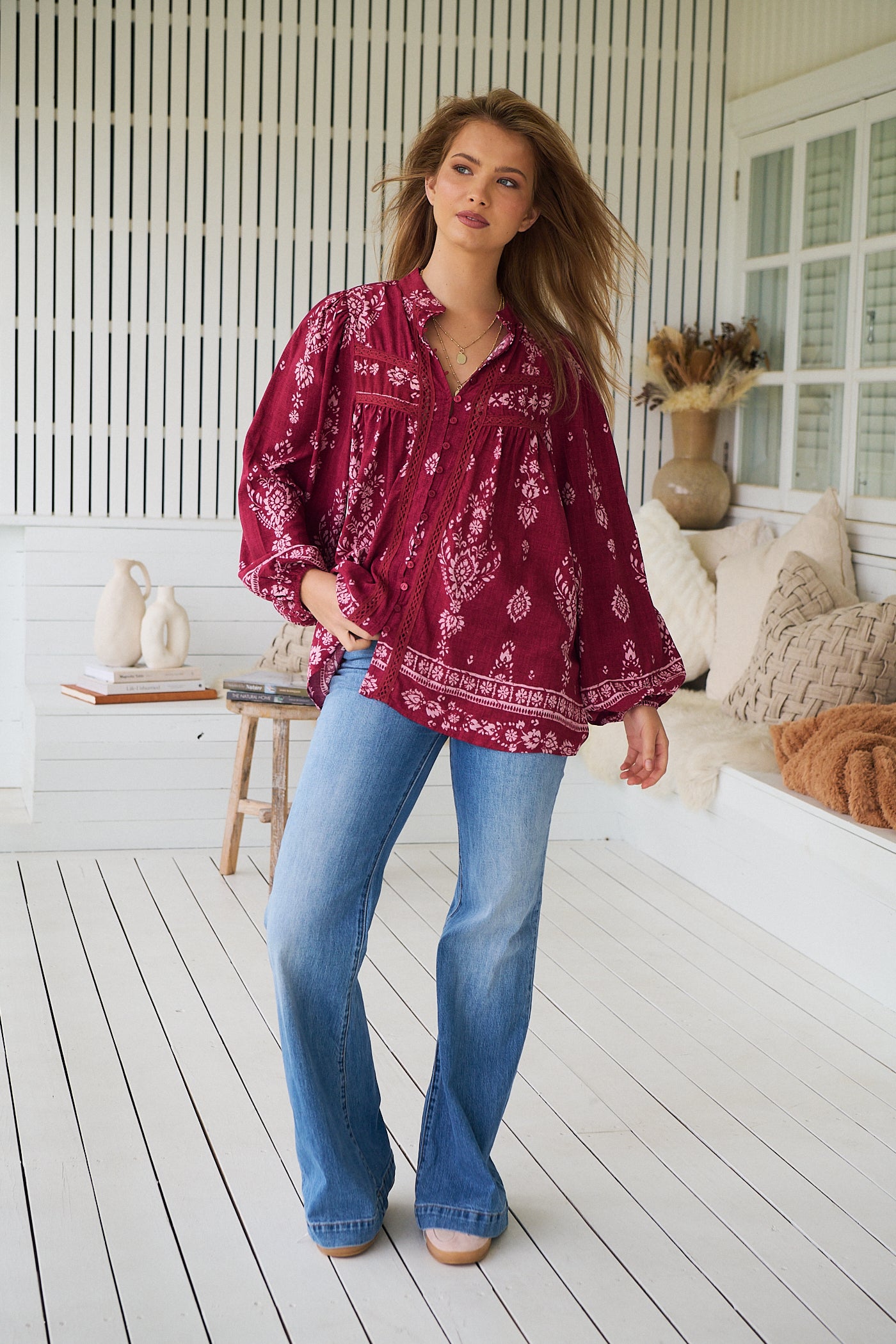  JAASE | RHUBARB KIVA BEE BLOUSE | Bohemian Love Runway