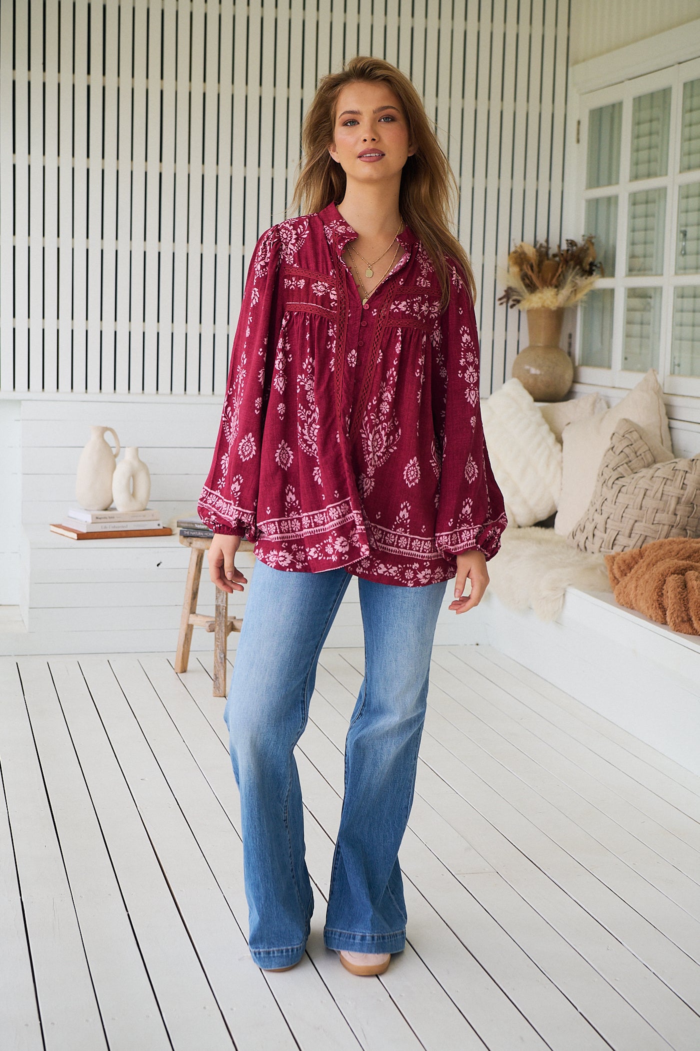  JAASE | RHUBARB KIVA BEE BLOUSE | Bohemian Love Runway