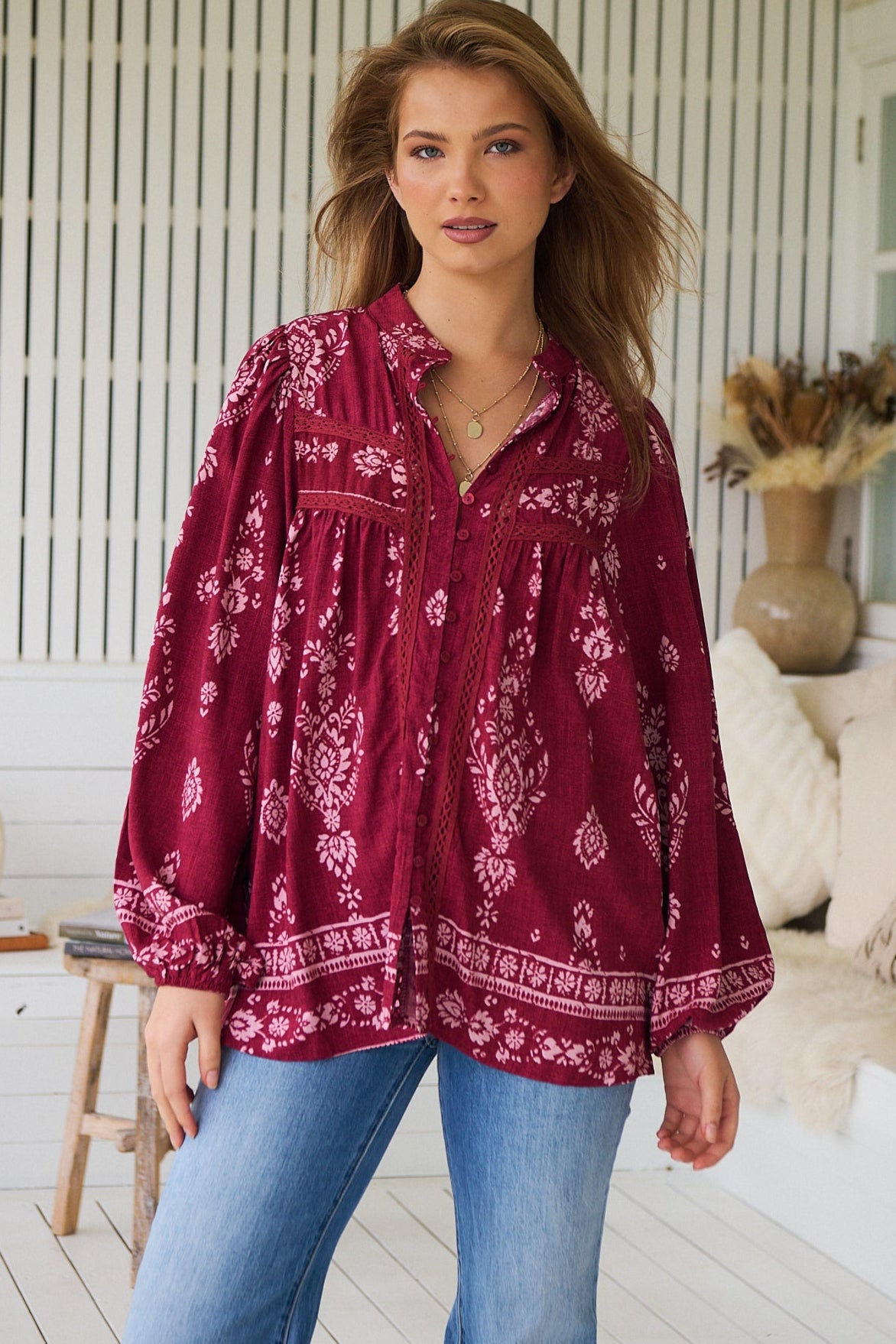  JAASE | RHUBARB KIVA BEE BLOUSE | Bohemian Love Runway