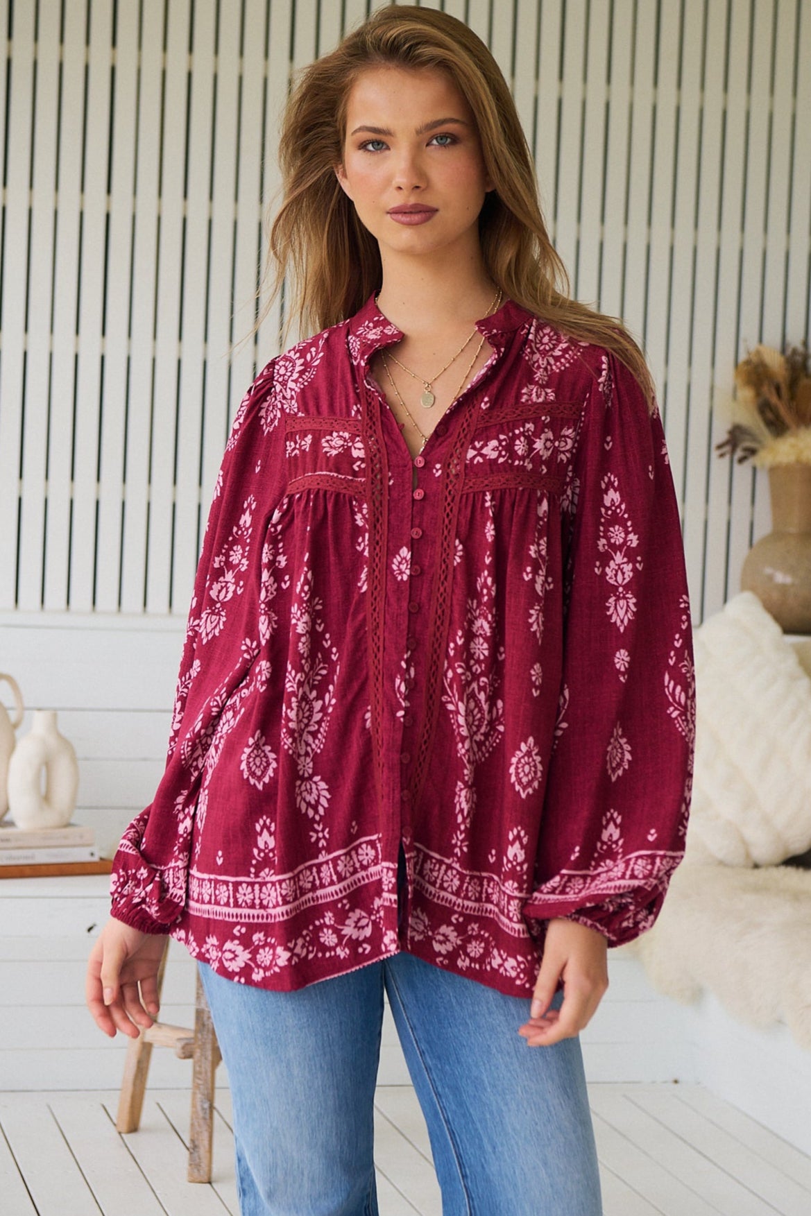  JAASE | RHUBARB KIVA BEE BLOUSE | Bohemian Love Runway