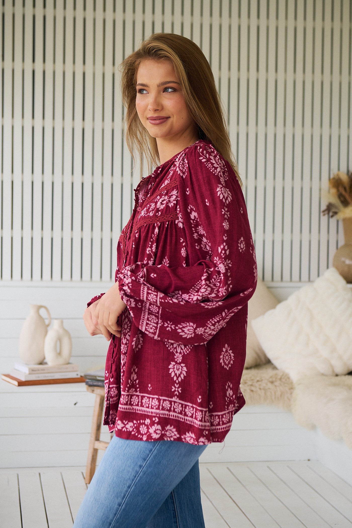  JAASE | RHUBARB KIVA BEE BLOUSE | Bohemian Love Runway