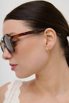 Lustre &amp; Sage Giselle tortoiseshell oversized square aviator sunglasses with amber Category 3 lenses