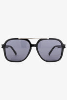 Lustre Sage Giselle black oversized square aviator sunglasses with smoke lenses for women