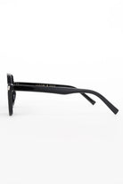 Lustre Sage Giselle black oversized square aviator sunglasses with smoke lenses for women