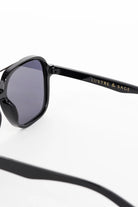 Lustre Sage Giselle black oversized square aviator sunglasses with smoke lenses for women