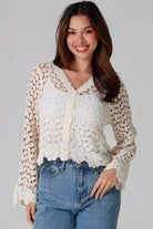  WILLOW | DAISY COTTON CROCHET CARDIGAN CREAM | Bohemian Love Runway