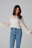  WILLOW | DAISY COTTON CROCHET CARDIGAN CREAM | Bohemian Love Runway