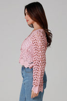  WILLOW | DAISY COTTON CROCHET CARDIGAN PINK | Bohemian Love Runway