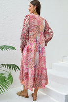 Boho woman in Sweet Dreams Fleur Midi Dress with patchwork florals and paisley prints - Bohemian Dresses Australia Bohemian Love Runway 