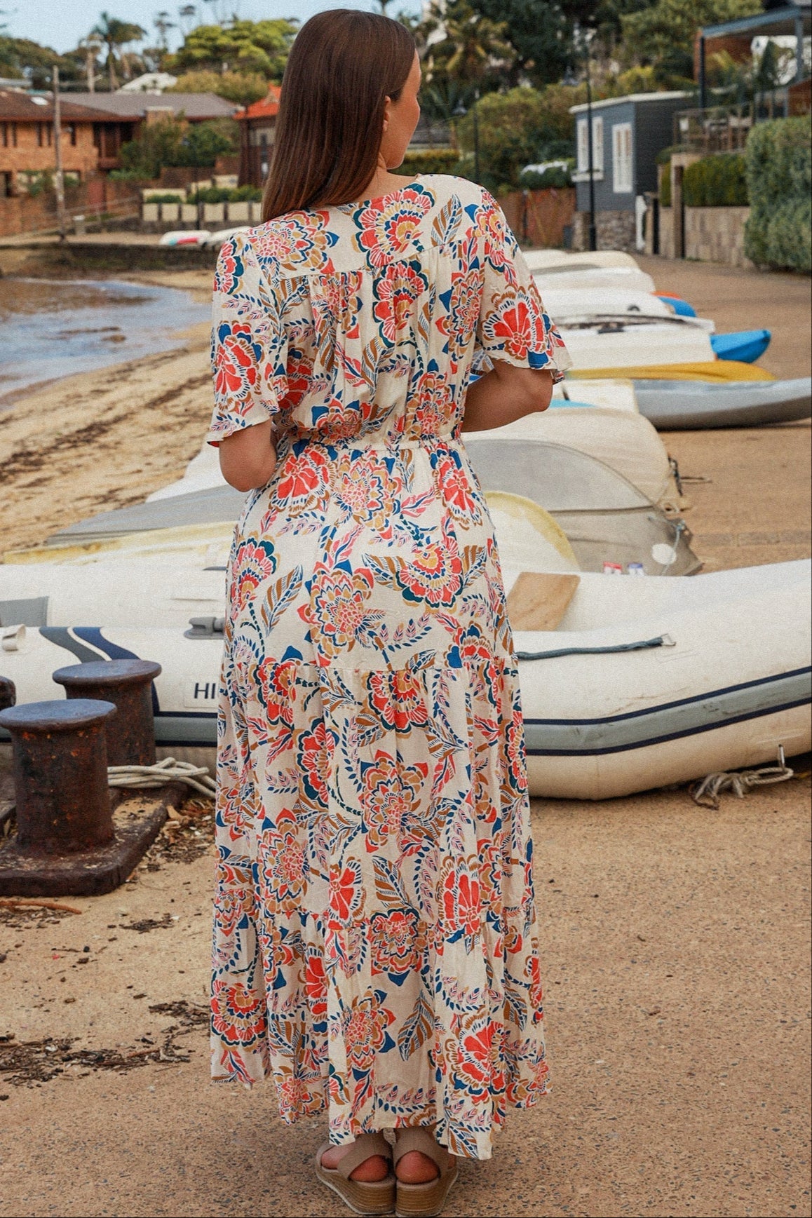  DREAMCATCHER | GISELLE V-NECK MAXI DRESS | Bohemian Love Runway