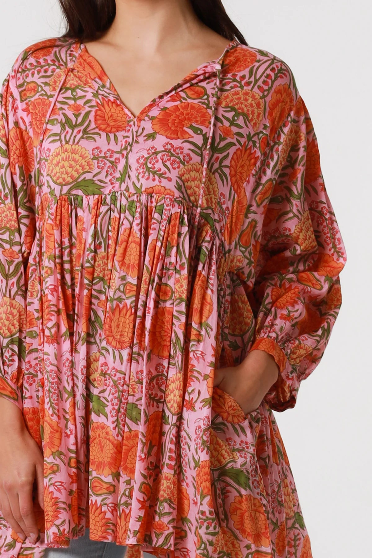  PEACOCK FEATHER | LOTTIE COTTON TUNIC BLOUSE | Bohemian Love Runway