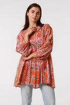  PEACOCK FEATHER | LOTTIE COTTON TUNIC BLOUSE | Bohemian Love Runway