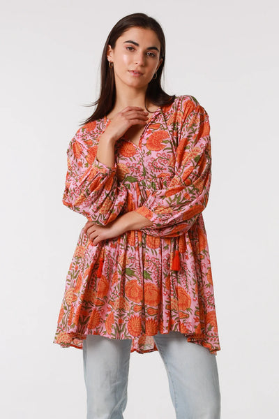 PEACOCK FEATHER | LOTTIE COTTON TUNIC BLOUSE | Bohemian Love Runway