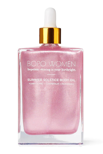 BOPO WOMEN | SUMMER SOLSTICE BODY OIL PINK SHIMMER | Bohemian Love Runway