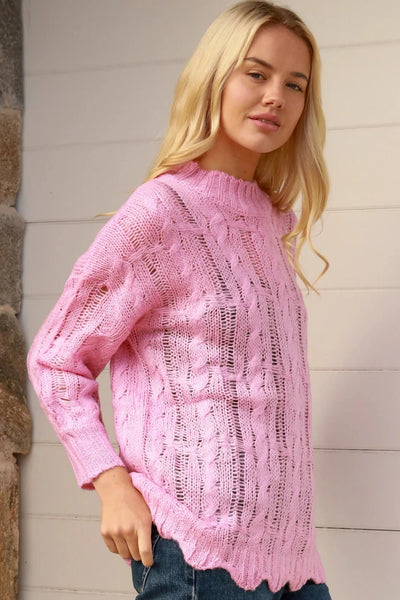 CHARLOTTE THE LABEL | LUELLA KNIT SWEATER PINK | Bohemian Love Runway