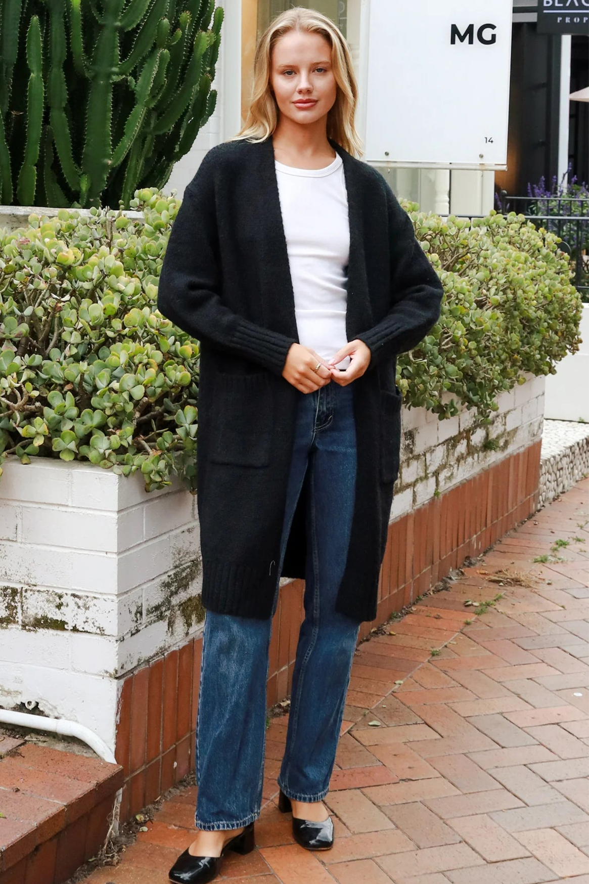  AVAMIA | HAZEL KNIT CARDIGAN BLACK | Bohemian Love Runway