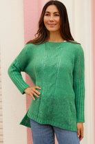  AVA & MIA | INDIE KNIT JUMPER JADE | Bohemian Love Runway