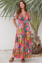 Wild Tropic Maxi Dress by Dreamcatcher tropical floral boho maxi dress Australia in 100% rayon with tiered skirt