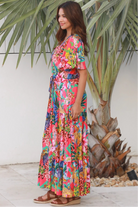 Wild Tropic Maxi Dress by Dreamcatcher tropical floral boho maxi dress Australia in 100% rayon with tiered skirt