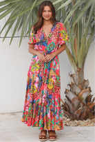 Wild Tropic Maxi Dress by Dreamcatcher tropical floral boho maxi dress Australia in 100% rayon with tiered skirt