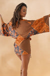 INTO THE SUNSET | THE EVA SHORT KIMONO IN CINNAMON | Bohemian Love Runway