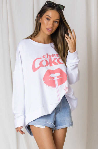 LOVE LILY | WHITE Very Cherry Sweat | Bohemian Love Runway