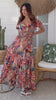 Boho floral maxi dress with colourful tiered skirt and sweetheart neckline — Bohemian fashion Australia | Bohemian Love Runway 