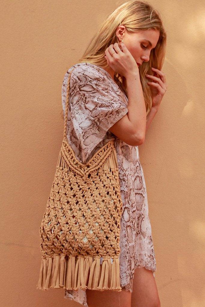  ISABELLA | DELILAH FRINGE TOTE HONEY | Bohemian Love Runway