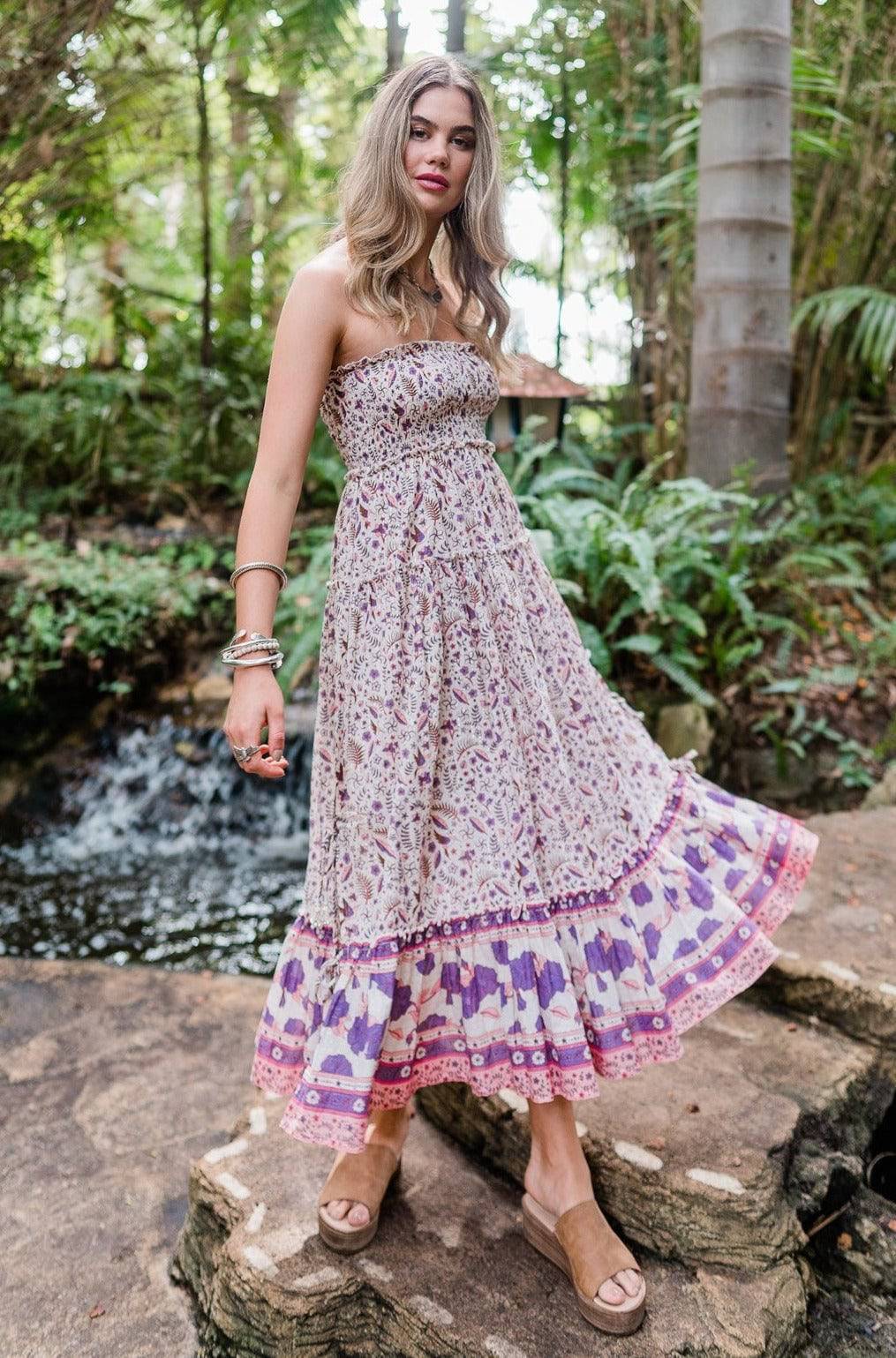  HOUSE OF SKYE | AYANNA WILD ORCHARD MAXI SKIRT DRESS | Bohemian Love Runway