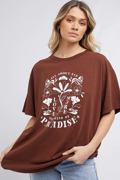ALL ABOUT EVE | LOVE MORE TEE CHOCOLATE | Bohemian Love Runway