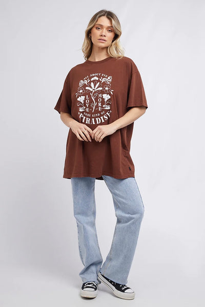 ALL ABOUT EVE | LOVE MORE TEE CHOCOLATE | Bohemian Love Runway