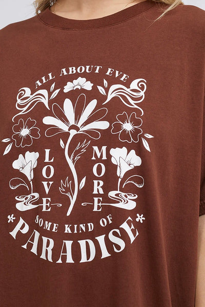 ALL ABOUT EVE | LOVE MORE TEE CHOCOLATE | Bohemian Love Runway