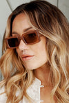 ANGELS WHISPER | DEANNE RECTANGULAR SUNGLASSES LATTE | Bohemian Love Runway